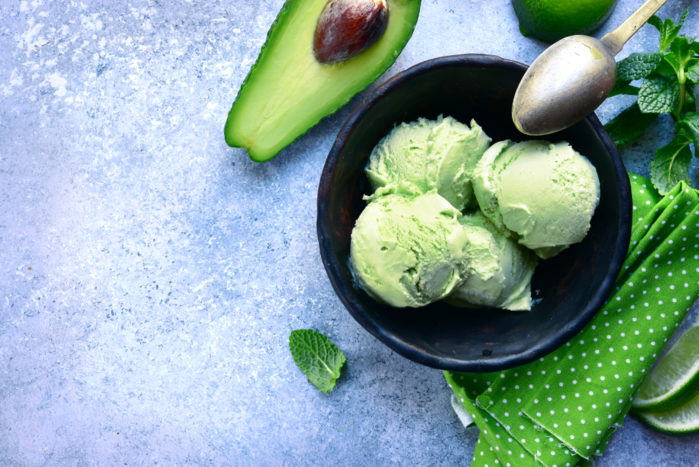 desert meniu de înghețată avocado